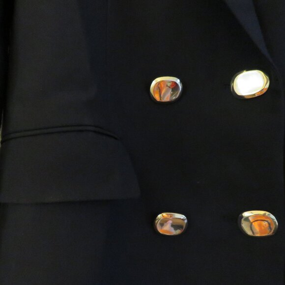 ZARA Double Breasted Long Blazer Jacket in Black Minimalist Blogger Fave Size S - Picture 5 of 14